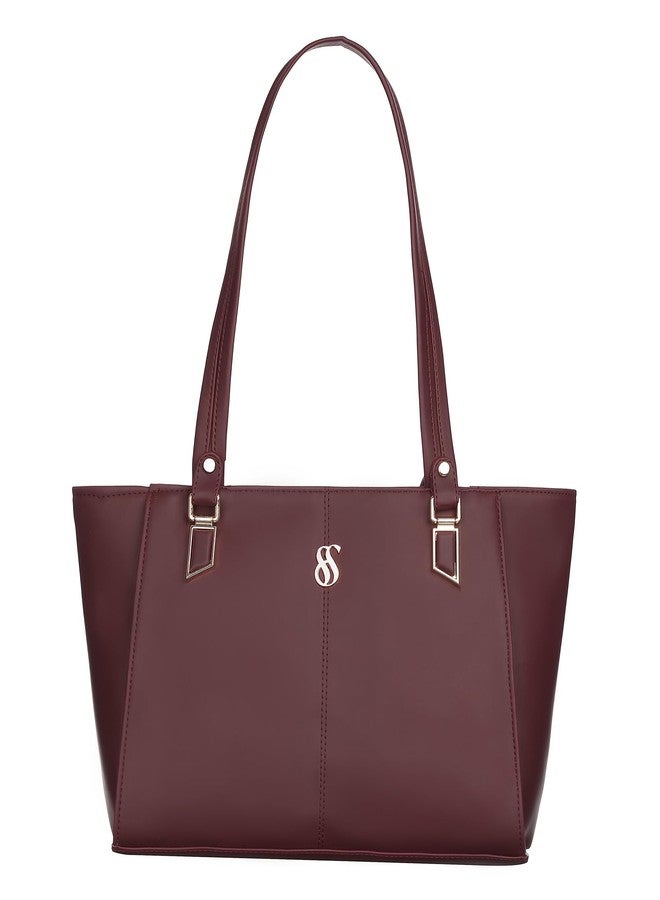 Fostelo Women's Time Square Satchel Tote Handbag for Women | Ladies Purse | Stylish Shoulder Bag | Gift For Women | Maroon - Image 2